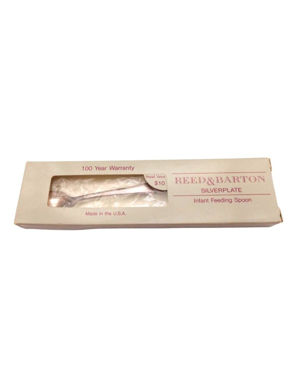 Reed & Barton Silverplate Infant Baby Feeding Spoon In Box Made in USA